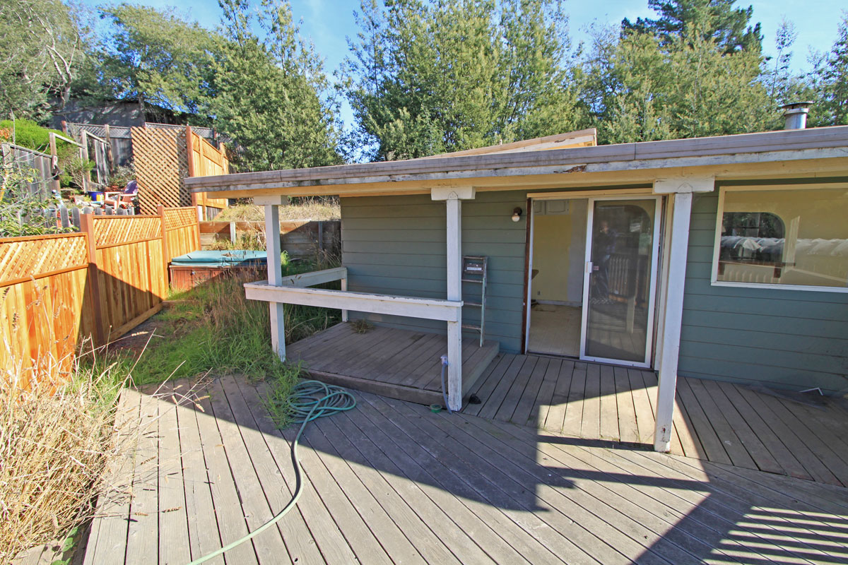 Back Deck and covered porch are fantastic.  The yard needs a lot of cleaning up.