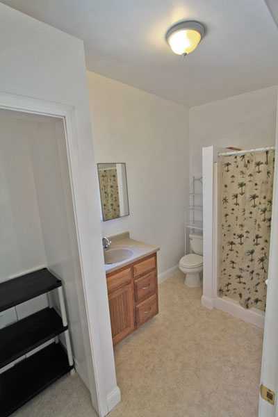Full bath upstairs with shower and closet.